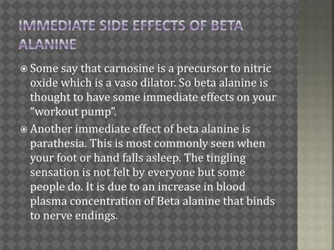 beta alanine side effects